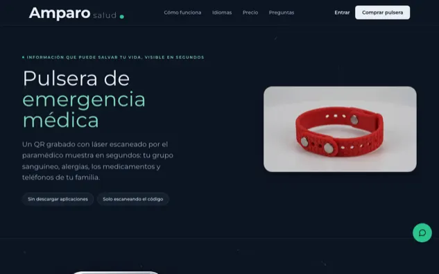 Captura del sitio amparosalud.cl